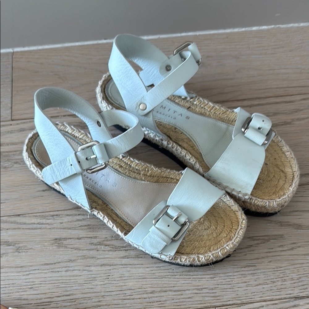 Palomitas Blue Sandals Strappy Design Flat Sole